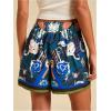 image:imageWomens Floral Graphic Skirt Shorts Drawstring Waist Tropical Boho Wrap SkortsDeep Blue