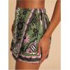 image:imageWomens Floral Graphic Skirt Shorts Drawstring Waist Tropical Boho Wrap SkortsGreen