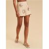image:imageWomens Floral Graphic Skirt Shorts Drawstring Waist Tropical Boho Wrap SkortsKhaki