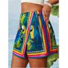 image:imageWomens Floral Graphic Skirt Shorts Drawstring Waist Tropical Boho Wrap SkortsMulticolor Blue