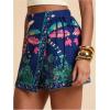 image:imageWomens Floral Graphic Skirt Shorts Drawstring Waist Tropical Boho Wrap SkortsMulticolor Floral