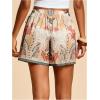 image:imageWomens Floral Graphic Skirt Shorts Drawstring Waist Tropical Boho Wrap SkortsMulticolor Khaki