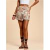 image:imageWomens Floral Graphic Skirt Shorts Drawstring Waist Tropical Boho Wrap SkortsMulticolor Khaki