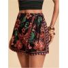 image:imageWomens Floral Graphic Skirt Shorts Drawstring Waist Tropical Boho Wrap SkortsMulticolor Red