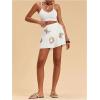 image:imageWomens Floral Graphic Skirt Shorts Drawstring Waist Tropical Boho Wrap SkortsWhite