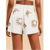 image:imageWomens Floral Graphic Skirt Shorts Drawstring Waist Tropical Boho Wrap SkortsWhite