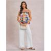 image:imageWomens Floral Tropical Boho Tops Spaghetti Strap Tank Top Vacation Beach Summer Camisole TopsBlue Multicolor