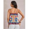 image:imageWomens Floral Tropical Boho Tops Spaghetti Strap Tank Top Vacation Beach Summer Camisole TopsBlue Multicolor