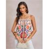 image:imageWomens Floral Tropical Boho Tops Spaghetti Strap Tank Top Vacation Beach Summer Camisole TopsMulticoloured