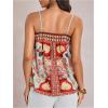 image:imageWomens Floral Tropical Boho Tops Spaghetti Strap Tank Top Vacation Beach Summer Camisole TopsRed Multicolor