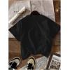 image:imageWomens Graphic Letter Tee Crew Neck Drop Shoulder Trendy Summer T Shirt Short Sleeve Vintage Car Print TopBone Black