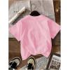 image:imageWomens Graphic Letter Tee Crew Neck Drop Shoulder Trendy Summer T Shirt Short Sleeve Vintage Car Print TopFloral Pink