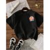 image:imageWomens Graphic Letter Tee Crew Neck Drop Shoulder Trendy Summer T Shirt Short Sleeve Vintage Car Print TopMix Black