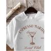 image:imageWomens Graphic Letter Tee Crew Neck Drop Shoulder Trendy Summer T Shirt Short Sleeve Vintage Car Print TopPure Letter White