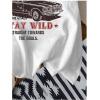 image:imageWomens Graphic Letter Tee Crew Neck Drop Shoulder Trendy Summer T Shirt Short Sleeve Vintage Car Print TopRetro White