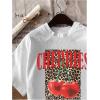 image:imageWomens Graphic Letter Tee Crew Neck Drop Shoulder Trendy Summer T Shirt Short Sleeve Vintage Car Print TopRose Red