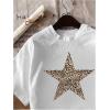 image:imageWomens Graphic Letter Tee Crew Neck Drop Shoulder Trendy Summer T Shirt Short Sleeve Vintage Car Print TopStar White