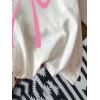 image:imageWomens Graphic Letter Tee Crew Neck Drop Shoulder Trendy Summer T Shirt Short Sleeve Vintage Car Print TopWhite and Bow Pink