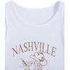 image:imageWomens Graphic Y2k Ribbed Tank Tops Sleeveless Martini Casual Slim Fit Summer Crop TopBrown White