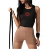 image:imageWomens Graphic Y2k Ribbed Tank Tops Sleeveless Martini Casual Slim Fit Summer Crop TopLight Black