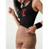 image:imageWomens Graphic Y2k Ribbed Tank Tops Sleeveless Martini Casual Slim Fit Summer Crop TopPrint Black