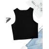 image:imageWomens Graphic Y2k Ribbed Tank Tops Sleeveless Martini Casual Slim Fit Summer Crop TopPure Black