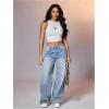 image:imageWomens Graphic Y2k Ribbed Tank Tops Sleeveless Martini Casual Slim Fit Summer Crop TopPure White