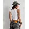 image:imageWomens Graphic Y2k Ribbed Tank Tops Sleeveless Martini Casual Slim Fit Summer Crop TopWhite Green