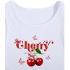 image:imageWomens Graphic Y2k Ribbed Tank Tops Sleeveless Martini Casual Slim Fit Summer Crop TopWhite Red Cherry