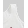 image:imageWomens Graphic Y2k Ribbed Tank Tops Sleeveless Martini Casual Slim Fit Summer Crop TopWhite and Red