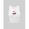 image:imageWomens Graphic Y2k Ribbed Tank Tops Sleeveless Martini Casual Slim Fit Summer Crop TopWhite and Red