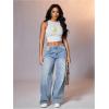 image:imageWomens Graphic Y2k Ribbed Tank Tops Sleeveless Martini Casual Slim Fit Summer Crop TopYellow and White