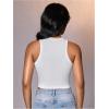 image:imageWomens Graphic Y2k Ribbed Tank Tops Sleeveless Martini Casual Slim Fit Summer Crop TopYellow and White