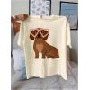 image:imageWomens Hawaiian Shirts Tropical Graphic Tees Crewneck Short Sleeve Vacation Summer T ShirtLight Beige