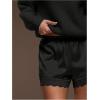 image:imageWomens Lace Trim Satin Shorts Shiny Elastic Waist Mini Shorts French KnickersBlack
