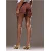 image:imageWomens Lace Trim Satin Shorts Shiny Elastic Waist Mini Shorts French KnickersBrown