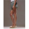 image:imageWomens Lace Trim Satin Shorts Shiny Elastic Waist Mini Shorts French KnickersDark Grey