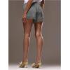image:imageWomens Lace Trim Satin Shorts Shiny Elastic Waist Mini Shorts French KnickersDark Grey