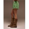 image:imageWomens Lace Trim Satin Shorts Shiny Elastic Waist Mini Shorts French KnickersGreen