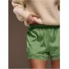 image:imageWomens Lace Trim Satin Shorts Shiny Elastic Waist Mini Shorts French KnickersGreen