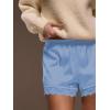 image:imageWomens Lace Trim Satin Shorts Shiny Elastic Waist Mini Shorts French KnickersLight Blue