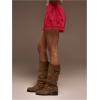 image:imageWomens Lace Trim Satin Shorts Shiny Elastic Waist Mini Shorts French KnickersRed