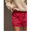 image:imageWomens Lace Trim Satin Shorts Shiny Elastic Waist Mini Shorts French KnickersRed