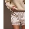 image:imageWomens Lace Trim Satin Shorts Shiny Elastic Waist Mini Shorts French KnickersWhite