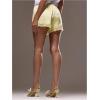 image:imageWomens Lace Trim Satin Shorts Shiny Elastic Waist Mini Shorts French KnickersYellow
