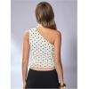 image:imageWomens Leopard Asymmetrical Halter Tops Sleeveless Slim Fit Summer Going Out Y2K Crop Tank TopApricot Dots