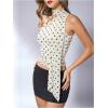 image:imageWomens Leopard Asymmetrical Halter Tops Sleeveless Slim Fit Summer Going Out Y2K Crop Tank TopApricot Dots