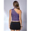 image:imageWomens Leopard Asymmetrical Halter Tops Sleeveless Slim Fit Summer Going Out Y2K Crop Tank TopBlue Dots