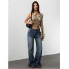 image:imageWomens Leopard Asymmetrical Halter Tops Sleeveless Slim Fit Summer Going Out Y2K Crop Tank TopBrown Cheetah