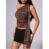image:imageWomens Leopard Asymmetrical Halter Tops Sleeveless Slim Fit Summer Going Out Y2K Crop Tank TopBrown Leopard